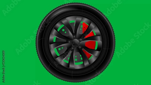 Green Screen Wheel Tire, Chroma Key