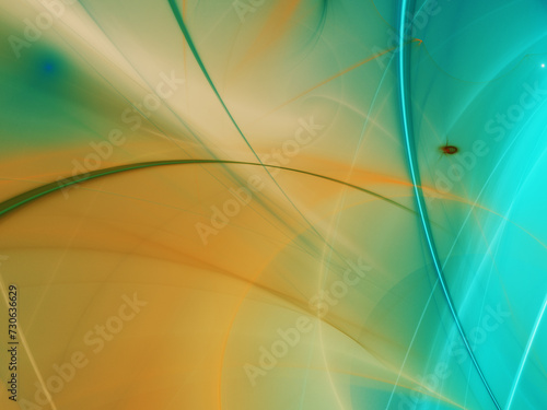 blue and orange abstract fractal background 3d rendering illustration