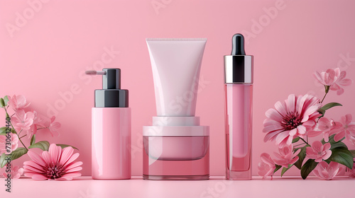 Set of cosmetic products isolated