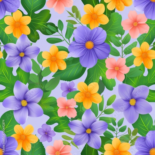 spring pattern seamless floral background