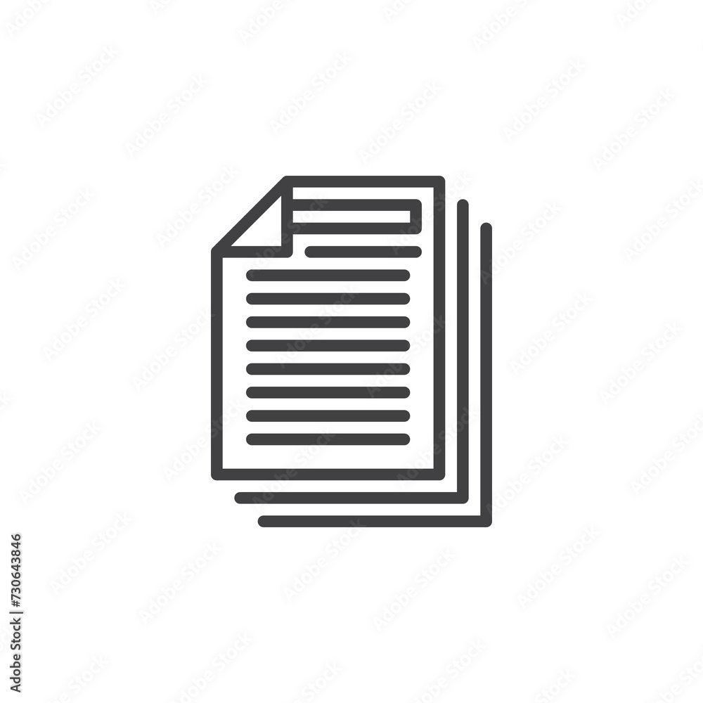 Stack of papers line icon Stack of papers line icon
