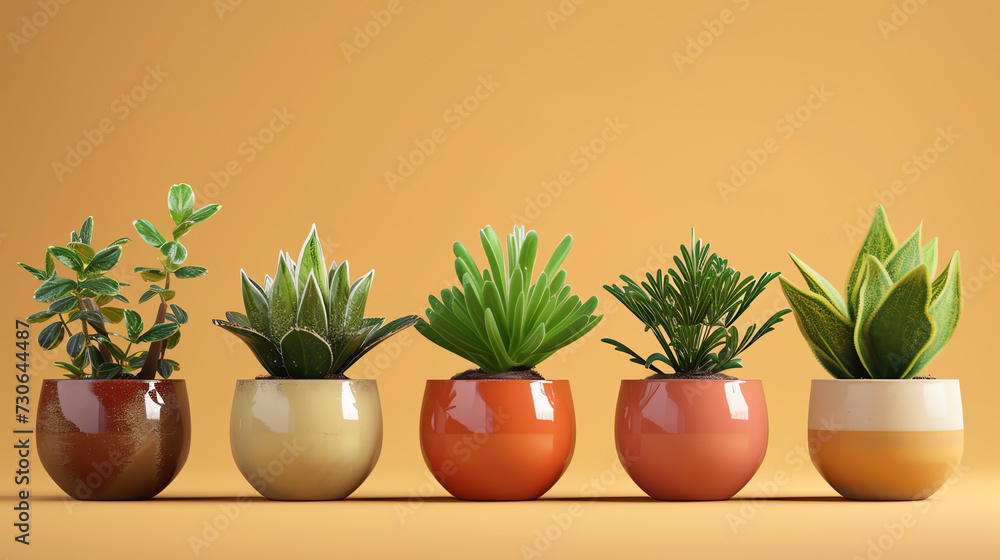 Set of Pot in Realistic Style