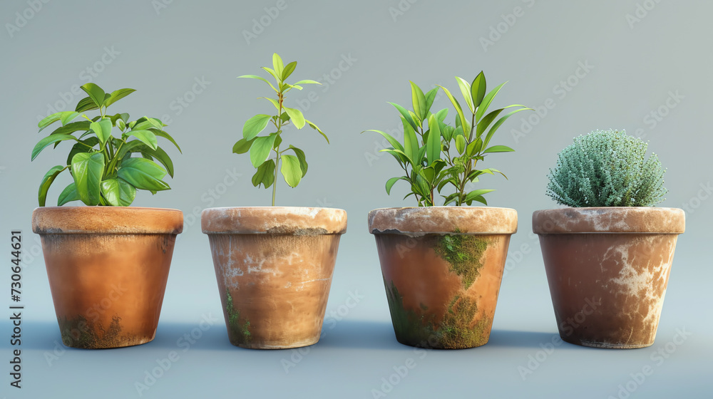 Obraz premium Set of Pot in Realistic Style