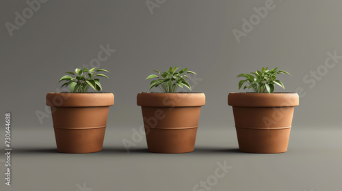 Set of Pot in Realistic Style