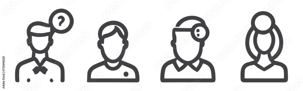 Avatar profile icon set including male and female. Avatar profile icon set including male and female.