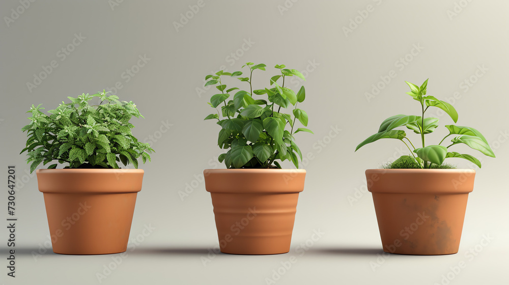 Obraz premium set of plant pot