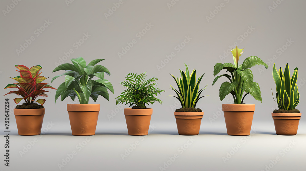 Obraz premium set of plant pot