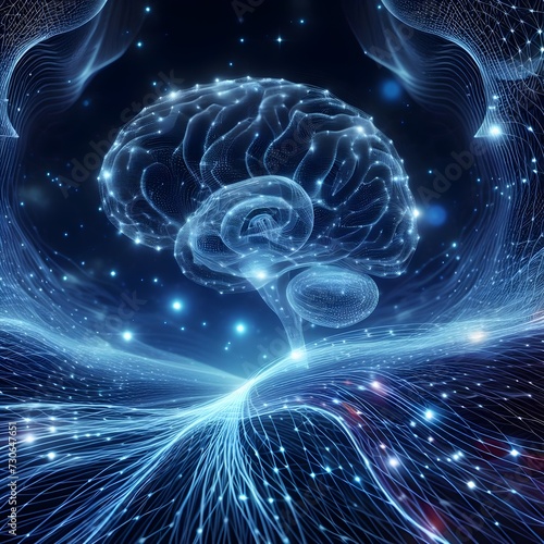 Obraz na płótnie Brain-internet visualization