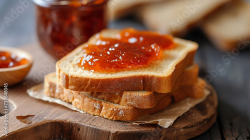 Slice of bread with jam