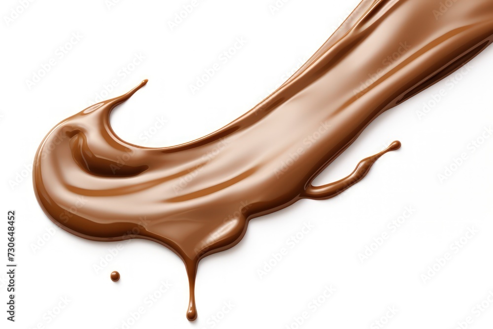 Chocolate splash in a glass on a white background. Chocolate splash in a glass on a white background.