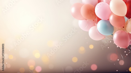 Bunch of colorful balloons on a floor,Party room with balloons © crazyass