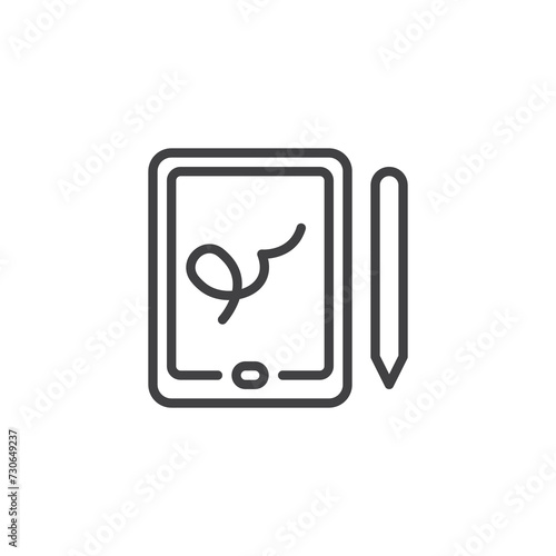 Digital Signature line icon