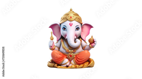 Ganesh isolated on transparent background, Generative ai