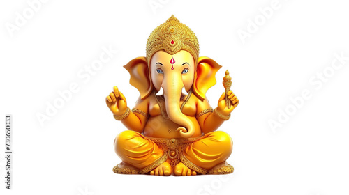 Ganesh isolated on transparent background, Generative ai