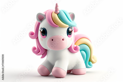 3D Figure of a Cute Unicorn