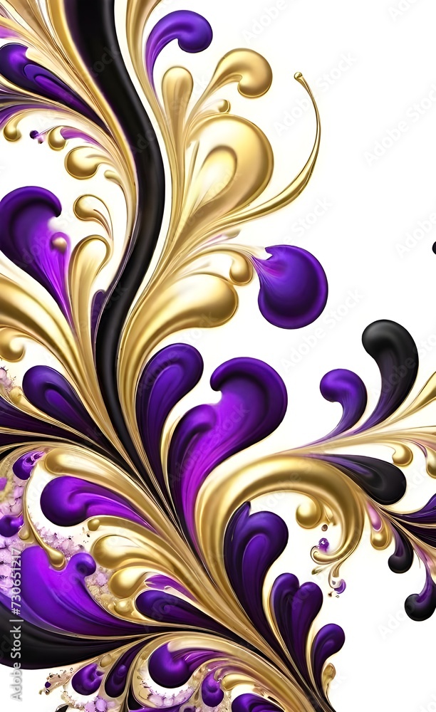 Abstract gold black purple liquid curvy dots fluid design wallpaper background Abstract gold black purple liquid curvy dots fluid design wallpaper background