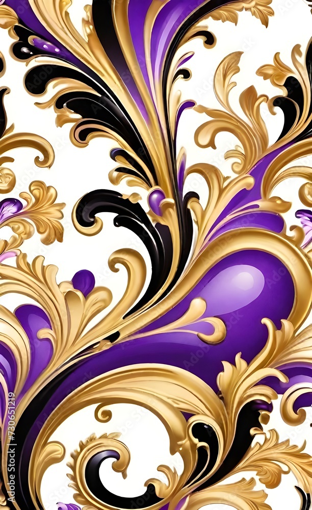 Abstract gold black purple liquid curvy dots fluid design wallpaper background Abstract gold black purple liquid curvy dots fluid design wallpaper background
