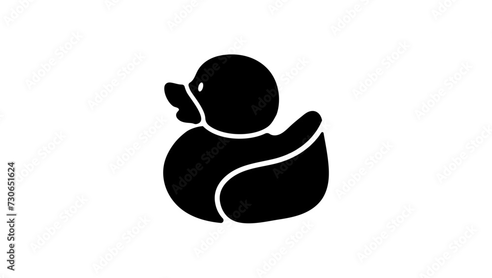 rubber duck sign, black isolated silhouette
