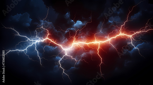 Lightning storm over natural landscape