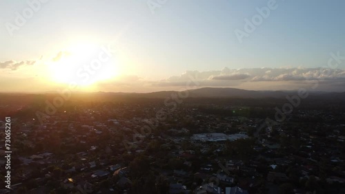 Sunset over suburban neighbourhood