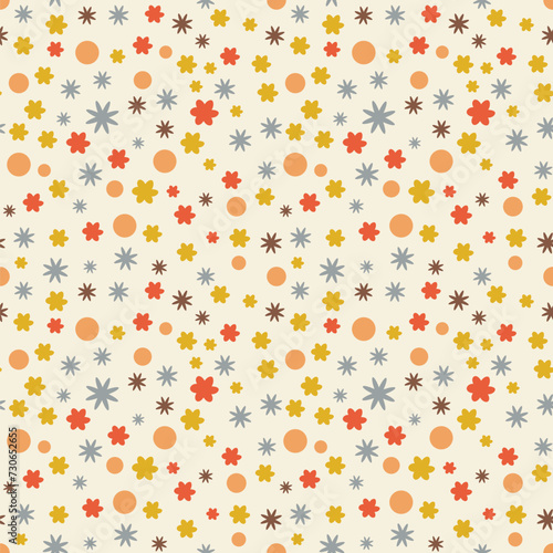Seamless flower pattern element vector shape doodle floral abstract texture and fabric background illustration