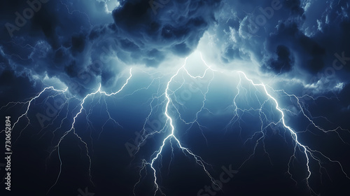 Lightning storm over natural landscape © ma