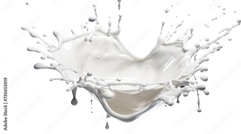White milk splash isolated on transparent background, Generative ai White milk splash isolated on transparent background, Generative ai