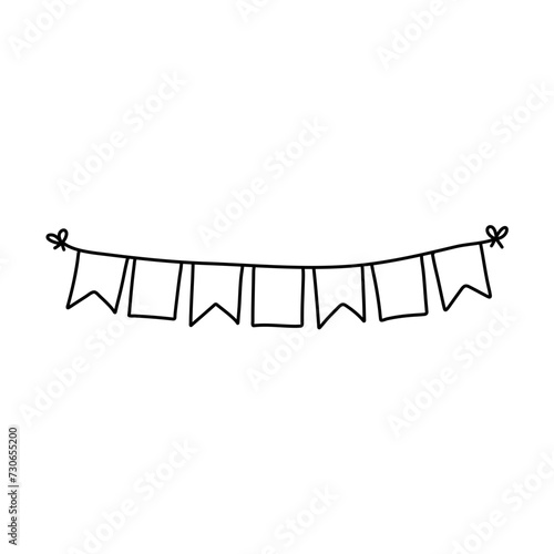 Doodle party bunting flags for decoration