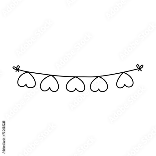 Doodle party bunting flags for decoration