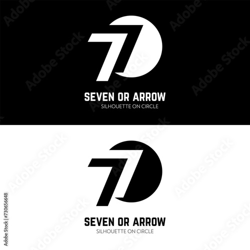 Number 7 seven on circle for lucky corporate logo design or anniversary birthday celebration
