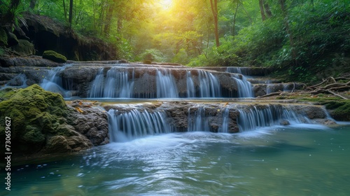 These streams are part of the Kao Chan Waterfall located at Suan Phueng, Ratchaburi, Thailand. photo