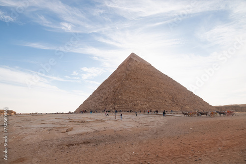 Giza Pyramid Complex at amazing sunset - Cairo, Egypt