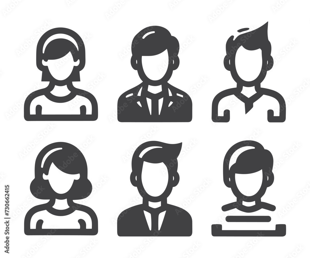 User icon vector set. Profile and people silhouette collection. people icon set. person icon vector User icon vector set. Profile and people silhouette collection. people icon set. person icon vector