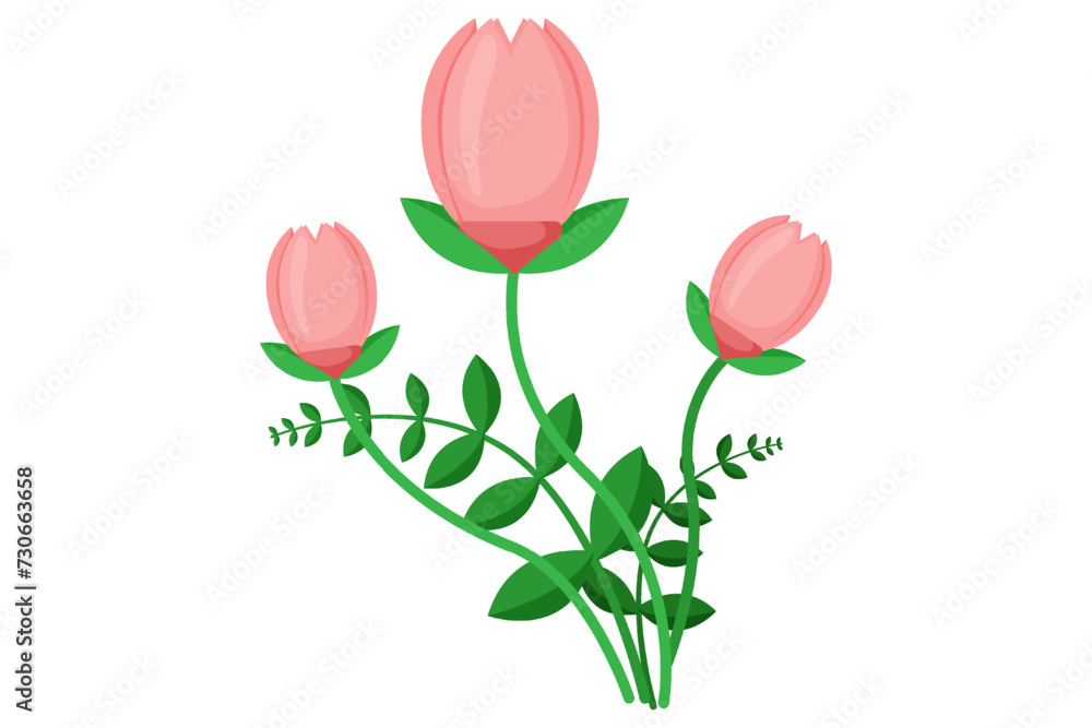 Hand Drawn Spring Flower Sticker Design Hand Drawn Spring Flower Sticker Design