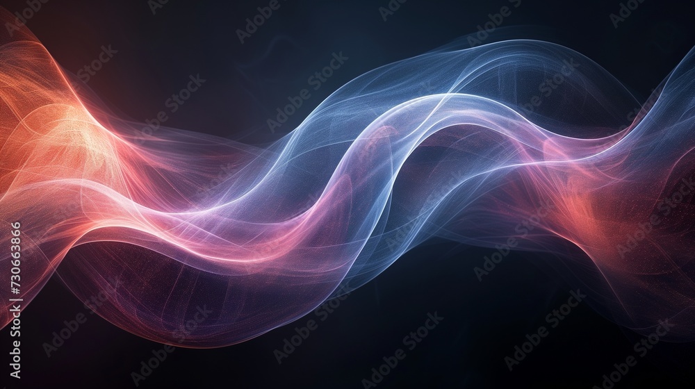 Abstract blue and purple quantum entanglement visualization, desktop background, AI-generative