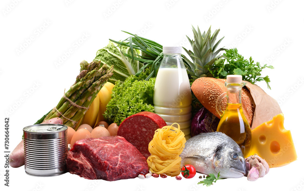 Food on a white background isolated