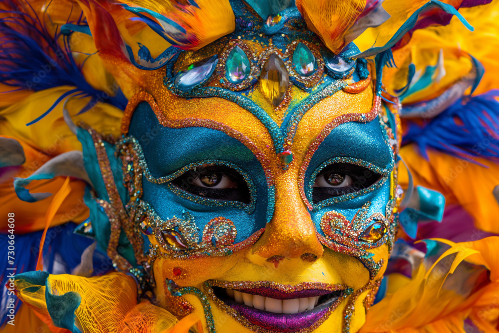 Image of people wearing masks at a festival