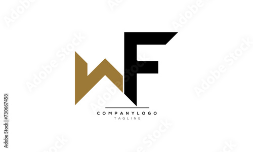 Alphabet letters Initials Monogram logo WF, WF INITIAL, WF letter