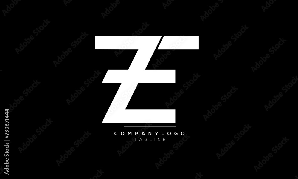 Alphabet letters Initials Monogram logo ZE, ZE INITIAL, ZE letter Alphabet letters Initials Monogram logo ZE, ZE INITIAL, ZE letter