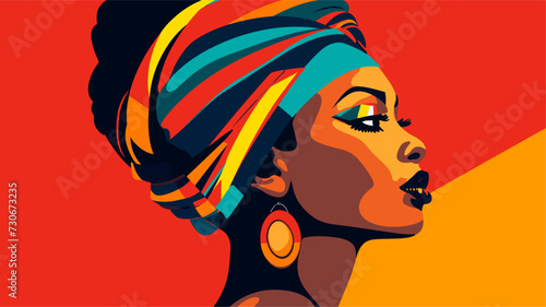Abstract vector illustration honoring African American history and culture  incorporating bold shapes  vibrant colors  and empowering symbols to create a visually dynamic and meaningful representation