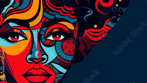 Vector illustration embracing the diversity of African American culture  featuring bold colors  cultural motifs  and a visually engaging composition that celebrates the heritage and contributions of