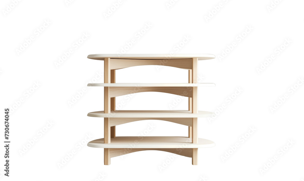 Multi-tier wooden shelf in a modern design, isolated on a transparent background. Multi-tier wooden shelf in a modern design, isolated on a transparent background.