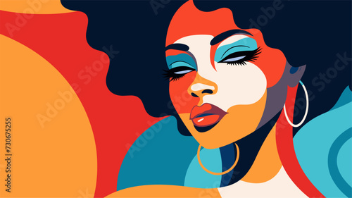 Vector art portraying the beauty of African American diversity  using bold shapes  vibrant colors  and a visually dynamic composition that celebrates the strength  heritage  and contributions of