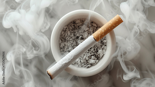 Cigarette Submerged in Smoke-Filled Cup