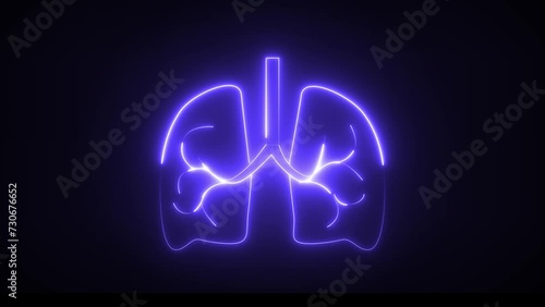 Neon lungs icon this is a part of respiratory system. This is involved in respiration it purifies blood.