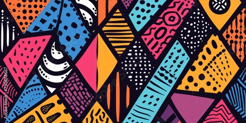 Abstract african pattern, ethnic background, tribal traditonal texture pop art style, Creative design for textiles and merchandise printing photo