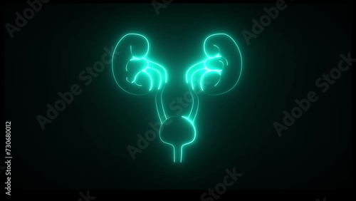 Wallpaper Mural This is a renal system of neon. It produce urine. It excretes metabolic waste products from the body. Torontodigital.ca