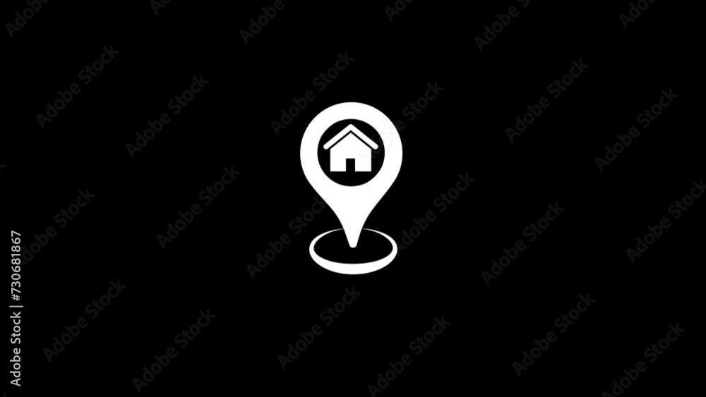 Location icon animation with home icon concept video Location icon animation with home icon concept video