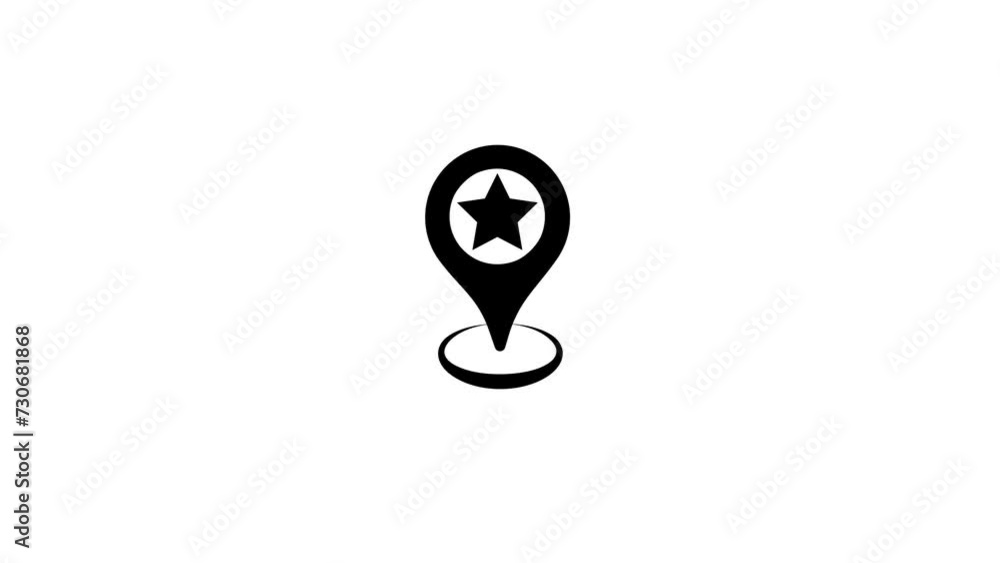 Location icon animation with Star icon concept video Location icon animation with Star icon concept video