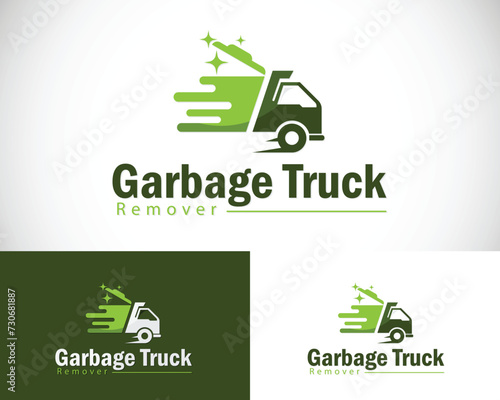 garbage truck logo creative design concept trash cleans organic